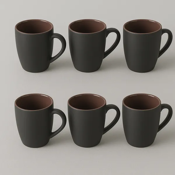 Madarks_Ceramic_Coffee_Mug_Set_of_6_–_250ml,_Matte_Black_Exterior_with_Brown_Interior_–_Tea,_Coffee,_Milk_&_Hot_Beverage_Mugs_–_Microwave_&_Dishwasher_Safe