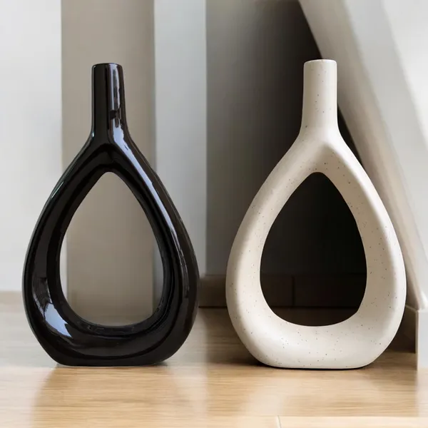 Madarks_Contemporary_Teardrop_Ceramic_Vases,_11_inches_height
