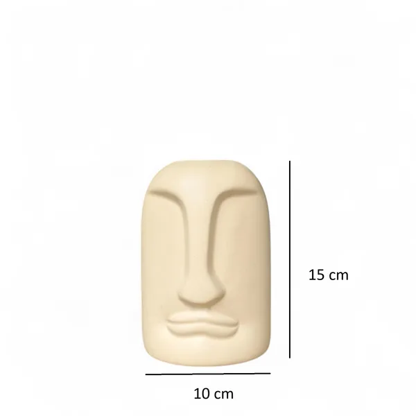 Madarks_Dual_Set_Face_Vases_–_Beige_&_Yellow_|_Abstract_Ceramic_Sculpture_Vases_|_15_cm_|_Modern_Home_Decor