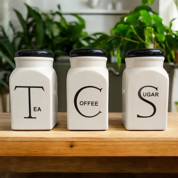 Storage Containers Cream Tea And Coffee Jars Black Tea Storage