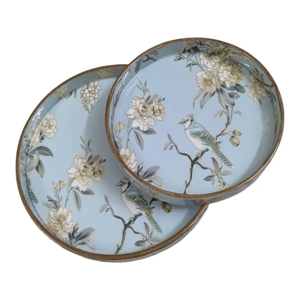 Madarks_Floral_Patterned_Decorative_Trays_(Set_of_2),_Diameter:_7_and_9_Inch