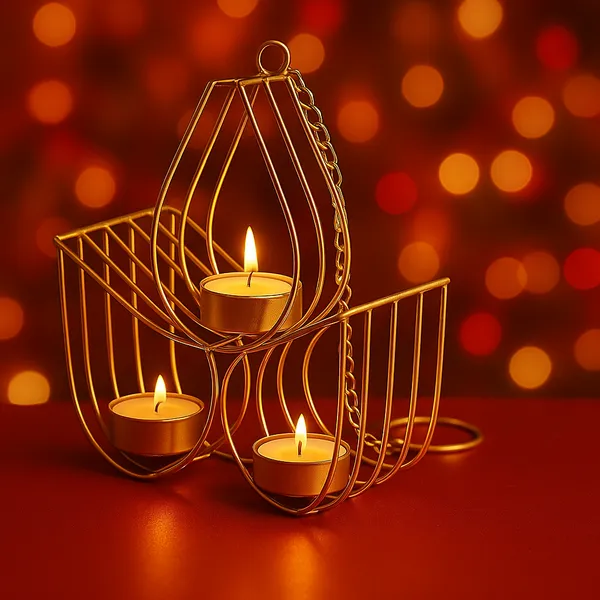 Madarks_Gold_Iron_Hanging_Tealight_Candle_Holder_|_Handcrafted_Decorative_Diya_Stand_for_Home_Décor_|_3-Holder_Design_for_Tealights_–_12_x_6_x_17_cm