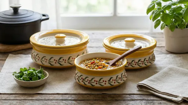 Madarks_Hand_Painted_Ceramic_Handi_with_Lid_Set_of_3_(1500ml,_1000ml_&_700ml)_|_Grey_Serving_Handis_|_Dinner_Serving_Set_|_Biryani_Curry_Handi_Pots_|_Gift_Pack_|_Degchi