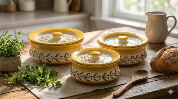 Madarks_Hand_Painted_Ceramic_Handi_with_Lid_Set_of_3_(1500ml,_1000ml_&_700ml)_|_Grey_Serving_Handis_|_Dinner_Serving_Set_|_Biryani_Curry_Handi_Pots_|_Gift_Pack_|_Degchi