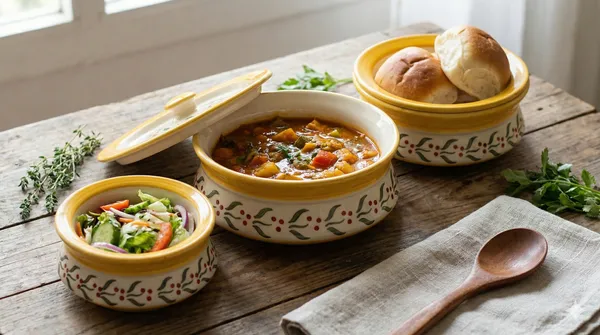 Madarks_Hand_Painted_Ceramic_Handi_with_Lid_Set_of_3_(1500ml,_1000ml_&_700ml)_|_Grey_Serving_Handis_|_Dinner_Serving_Set_|_Biryani_Curry_Handi_Pots_|_Gift_Pack_|_Degchi