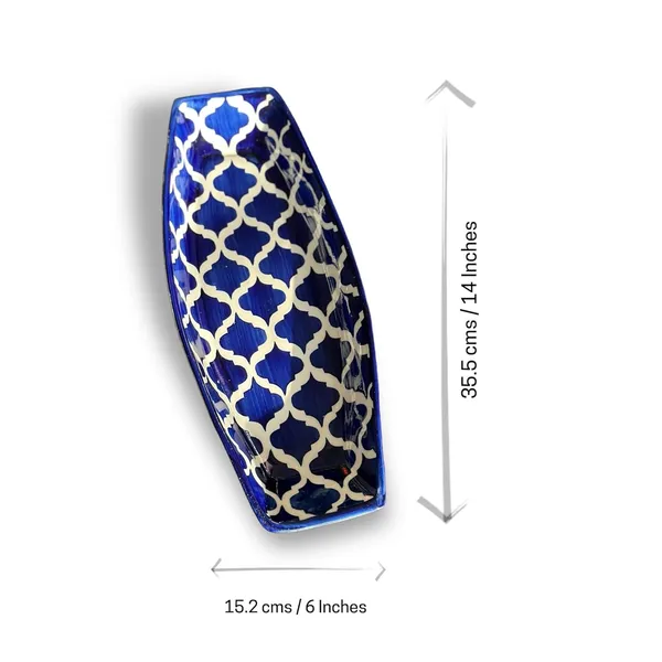 Madarks_Hand-Painted_Ceramic_Kebab_Serving_Plate_-_35cm_Blue_Platter_for_Snacks_&_Appetizers_|_Microwave_&_Dishwasher_Safe_|_Ideal_for_Home_&_Restaurants