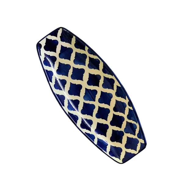 Madarks_Hand-Painted_Ceramic_Kebab_Serving_Plate_-_35cm_Blue_Platter_for_Snacks_&_Appetizers_|_Microwave_&_Dishwasher_Safe_|_Ideal_for_Home_&_Restaurants