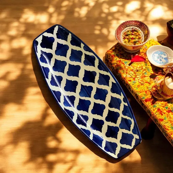Madarks_Hand-Painted_Ceramic_Kebab_Serving_Plate_-_35cm_Blue_Platter_for_Snacks_&_Appetizers_|_Microwave_&_Dishwasher_Safe_|_Ideal_for_Home_&_Restaurants