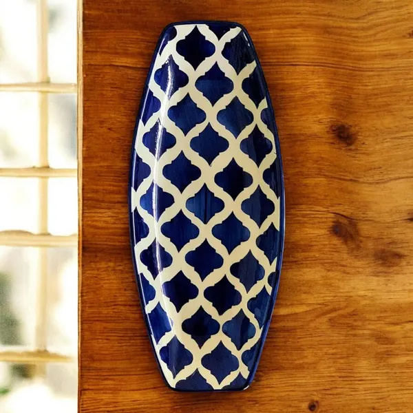 Madarks_Hand-Painted_Ceramic_Kebab_Serving_Plate_-_35cm_Blue_Platter_for_Snacks_&_Appetizers_|_Microwave_&_Dishwasher_Safe_|_Ideal_for_Home_&_Restaurants