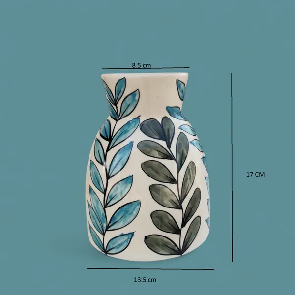 Madarks_Hand-Painted_Ceramic_Vase_with_Botanical_Design,_Pack_of_1,_Made_in_India