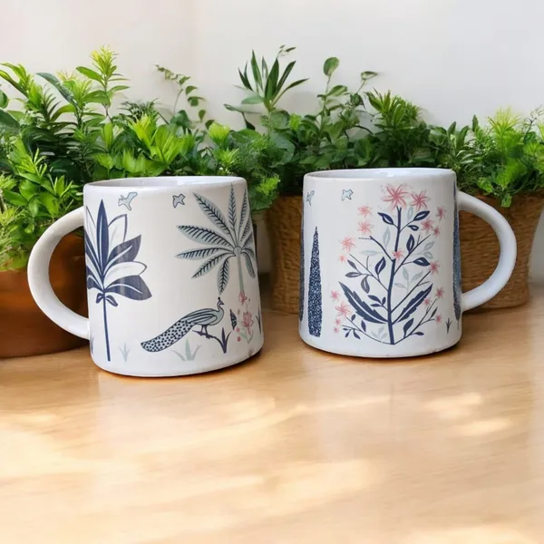 Madarks_Handcrafted_Blue_Ceramic_Coffee_Mug_Set_of_2_–_280_ml_|_Floral_&_Peacock_Design_|_8.5_cm_Diameter,_9_cm_Height_|_Microwave_&_Dishwasher_Safe_|_Made_in_India