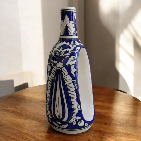 Madarks_Handcrafted_Blue_Ceramic_Hollow_Vase_�_11_Inches_Tall