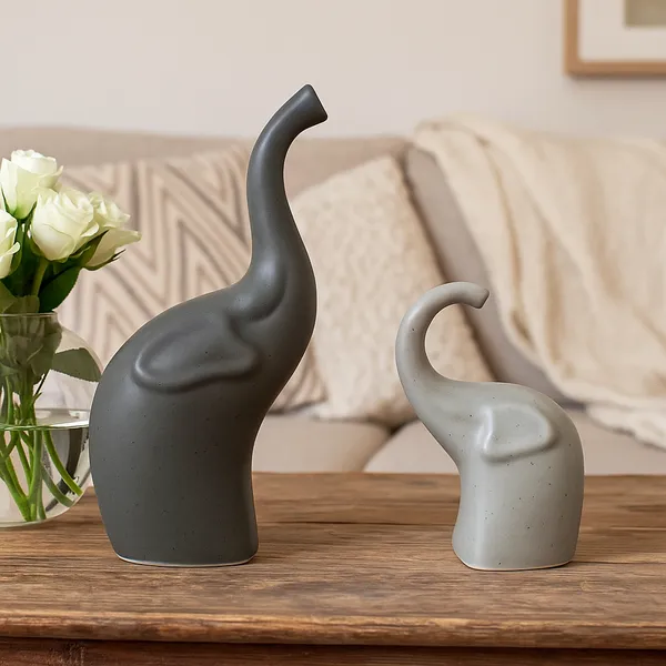 Madarks_Handcrafted_Ceramic_Elephant_Showpiece_Set_–_Matte_Finish,_Modern_Decor_Accent_for_Living_Room_&_Office_(Set_of_2)
