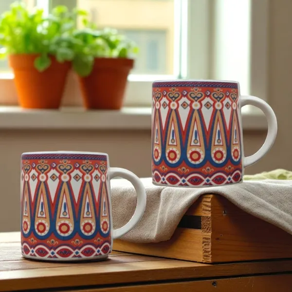 Madarks_Handcrafted_Ceramic_Mug_Set_–_280_ml_Each_|_Set_of_2_|_Multicolor_Ethnic_Design_|_8.5_cm_Diameter_x_9_cm_Height
