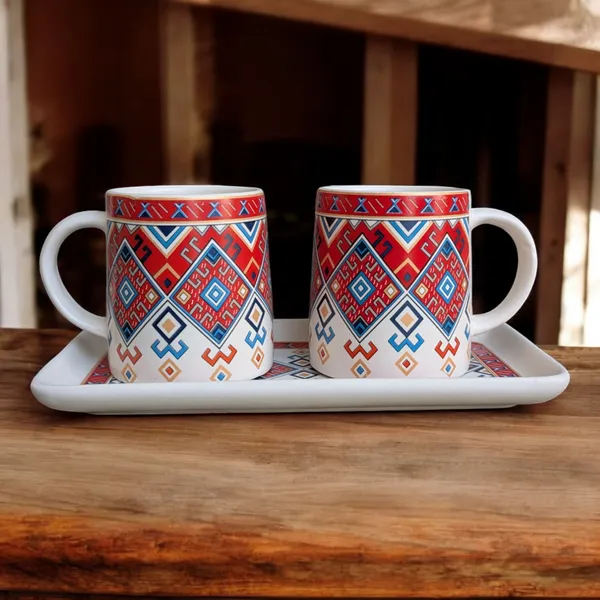 Madarks_Handcrafted_Ceramic_Mug_Set_with_Tray_–_Ethnic_Print_(Set_of_2,_300ML_Each)