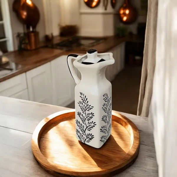 Madarks_Handcrafted_Ceramic_Oil_Dispenser_–_300_ml_|_18_cm_Height_|_Multipurpose_Bottle_for_Oil,_Vinegar_&_Liquids_|_Leaf_Design_|_With_Lid_|_Made_in_India