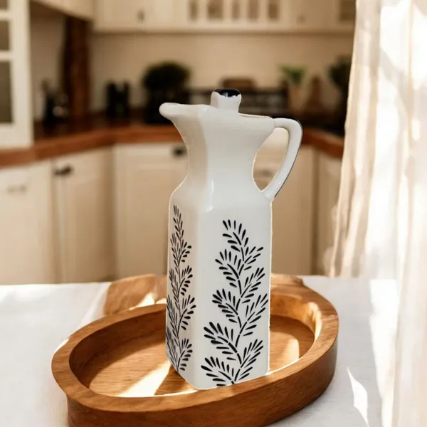 Madarks_Handcrafted_Ceramic_Oil_Dispenser_–_300_ml_|_18_cm_Height_|_Multipurpose_Bottle_for_Oil,_Vinegar_&_Liquids_|_Leaf_Design_|_With_Lid_|_Made_in_India