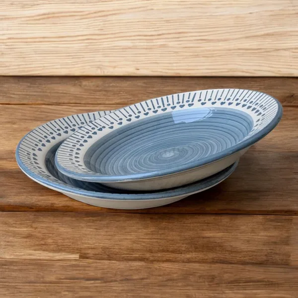 Madarks_Handcrafted_Ceramic_Pasta_Plates_–_Blue_Spiral_with_Heart_Border,_Set_of_2,_8_Inch_Diameter,_Microwave_&_Dishwasher_Safe