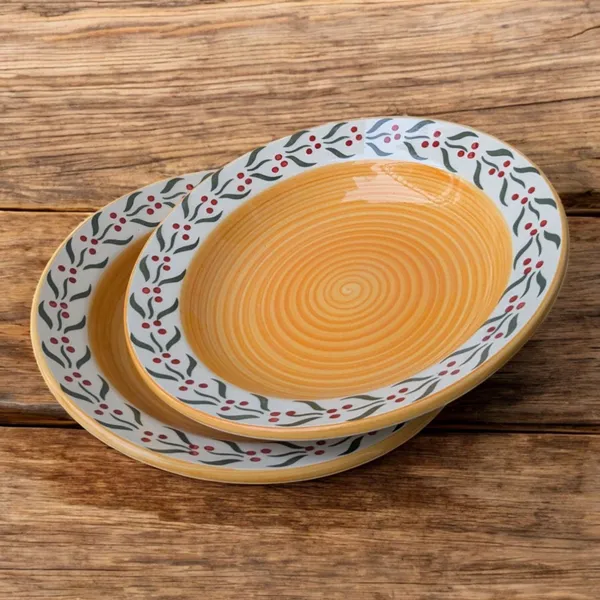 Madarks_Handcrafted_Ceramic_Pasta_Plates_–_Set_of_2,_8_Inch_Diameter,_Floral_Rim_Design,_Microwave_Safe,_Made_in_India