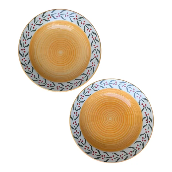 Madarks_Handcrafted_Ceramic_Pasta_Plates_–_Set_of_2,_8_Inch_Diameter,_Floral_Rim_Design,_Microwave_Safe,_Made_in_India