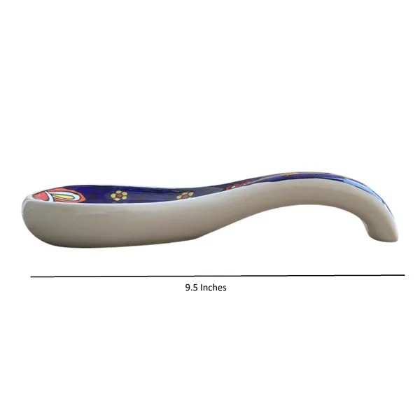 Madarks_Handcrafted_Ceramic_Spoon_Rest_–_Vibrant_Blue_Floral_Design