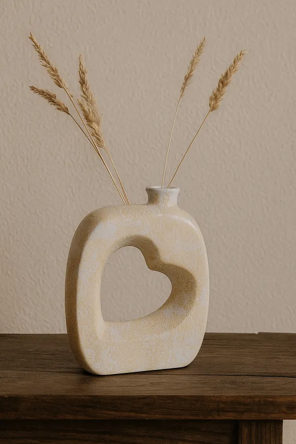 Madarks_Handcrafted_Heart-Shaped_Ceramic_Vase_|_Height:_9")_|_Artistic_Home_Decor_Showpiece_|_Made_in_India