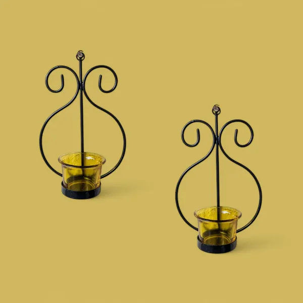 Madarks_Handcrafted_Iron_Tea_Light_Holder_with_Amber_Glass_–_Set_of_2