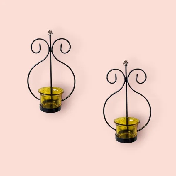 Madarks_Handcrafted_Iron_Tea_Light_Holder_with_Amber_Glass_–_Set_of_2