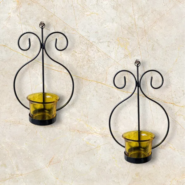 Madarks_Handcrafted_Iron_Tea_Light_Holder_with_Amber_Glass_–_Set_of_2