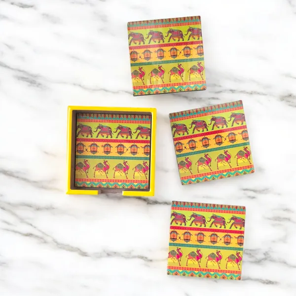 Madarks_Handcrafted_Wooden_Coaster_Set_with_Holder_–_Pack_of_4_|_Rajasthani_Folk_Art_Design_|_4x4_inch_Coasters_with_4.5x4.5_inch_Stand_|_Perfect_for_Tea,_Coffee,_Dining_&_Gifting