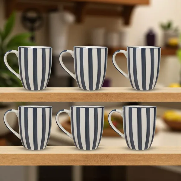Madarks_Handpainted_Ceramic_Coffee_Mugs_Set_of_6_|_420_ml_Each_|_Grey_&_White_Vertical_Stripes_|_Microwave_&_Dishwasher_Safe_|_Tea_&_Coffee_Cup_Set