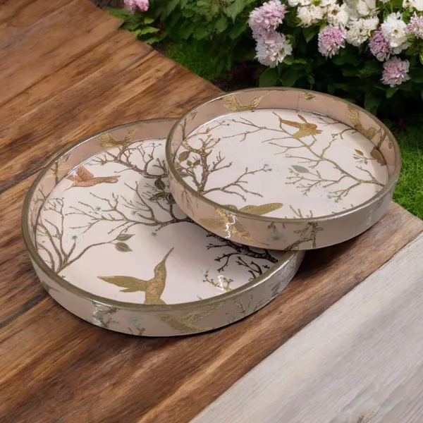 Madarks_Hummingbird_&_Tree_Branch_Decorative_Trays_(Set_of_2)_-_Beige_and_Gold_Accents,_Diameter:_7_and_9_Inch