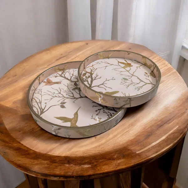 Madarks_Hummingbird_&_Tree_Branch_Decorative_Trays_(Set_of_2)_-_Beige_and_Gold_Accents,_Diameter:_7_and_9_Inch