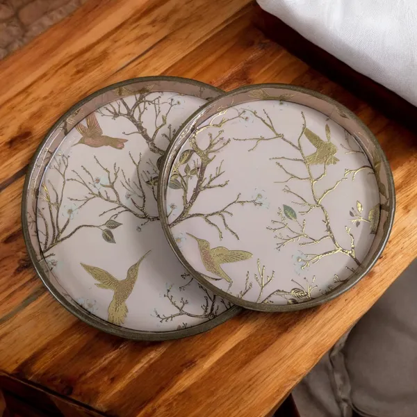 Madarks_Hummingbird_&_Tree_Branch_Decorative_Trays_(Set_of_2)_-_Beige_and_Gold_Accents,_Diameter:_7_and_9_Inch