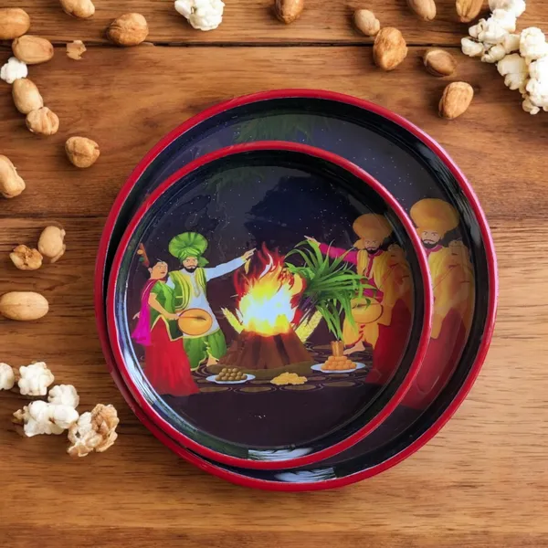 Madarks_Lohri_Celebration_MDF_Decorative_Plates,_9_Inch_and_7_Inch