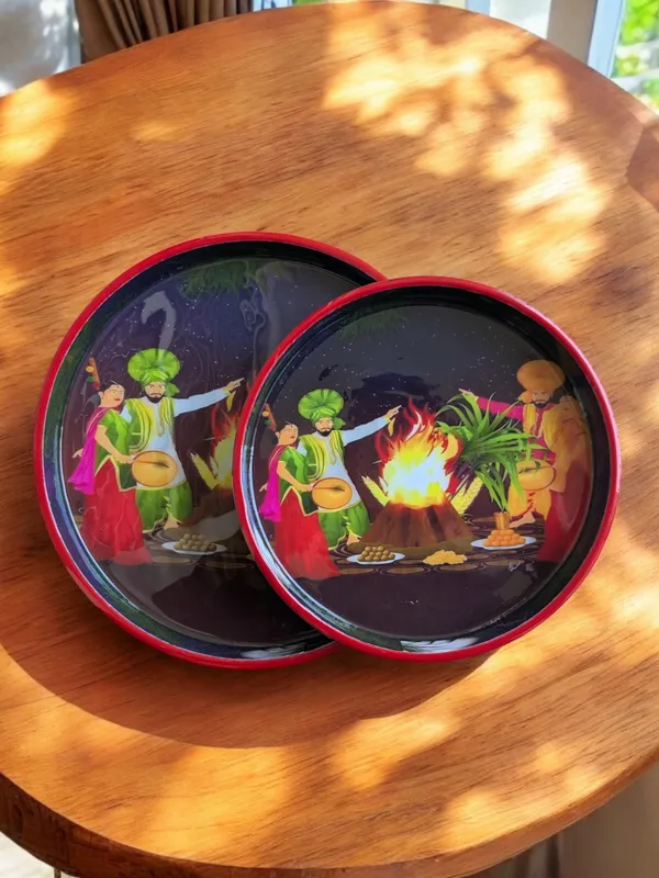 Madarks_Lohri_Celebration_MDF_Decorative_Plates,_9_Inch_and_7_Inch