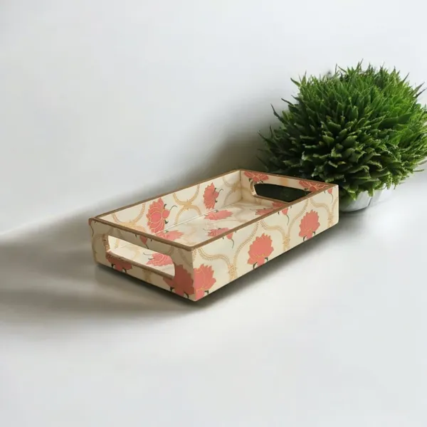 Madarks_Mini_Resin_Tray_|_Wooden_Tray_for_2_Glasses_|_MDF_Base_with_Lotus_Print_&_Clear_Resin_Coating_|_8.5x5x1.5_Inch_|_Small_Decorative_Serving_Tray_|_Handmade_in_India