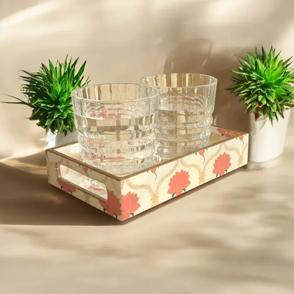 Madarks_Mini_Resin_Tray_|_Wooden_Tray_for_2_Glasses_|_MDF_Base_with_Lotus_Print_&_Clear_Resin_Coating_|_8.5x5x1.5_Inch_|_Small_Decorative_Serving_Tray_|_Handmade_in_India