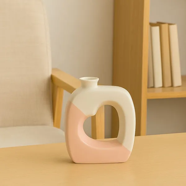 Madarks_Modern_Abstract_Ceramic_Vase_–_Heart_Cutout_Design_–_Dual_Tone_Pink_&_White_–_Minimalist_Home_Décor