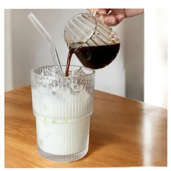 Madarks_Ribbed_Glass_Coffee_Tumbler_with_Lids_and_Straw_Pack_of_500ml_Clear_Water_Drinking_Cup_for_Juice,_Smoothies,Iced_Tea_Home_&_Travel_Sipper_Mug