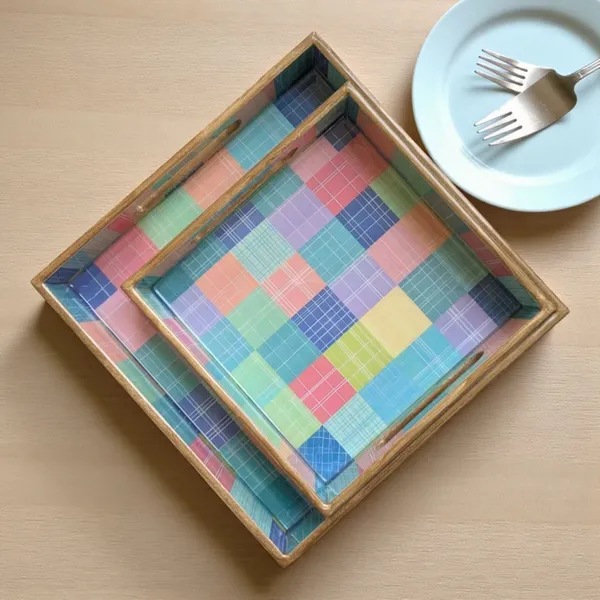 Madarks_Set_of_2_Waterproof_MDF_Serving_Trays_–_10x10_&_8x8_Inch_|_Premium_Decorative_Wooden_Trays_|_Multi-Use_Tea,_Coffee,_Snack,_Breakfast_&_Home_Décor_Tray_|_Floral_&_Pattern_Designs