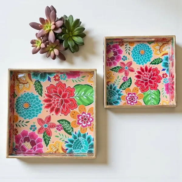 Madarks_Set_of_2_Waterproof_MDF_Serving_Trays_–_10x10_&_8x8_Inch_|_Premium_Decorative_Wooden_Trays_|_Multi-Use_Tea,_Coffee,_Snack,_Breakfast_&_Home_Décor_Tray_|_Floral_&_Pattern_Designs