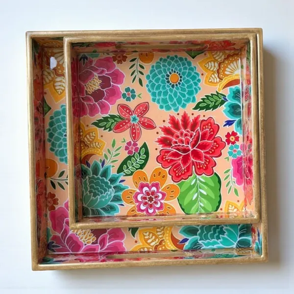 Madarks_Set_of_2_Waterproof_MDF_Serving_Trays_–_10x10_&_8x8_Inch_|_Premium_Decorative_Wooden_Trays_|_Multi-Use_Tea,_Coffee,_Snack,_Breakfast_&_Home_Décor_Tray_|_Floral_&_Pattern_Designs
