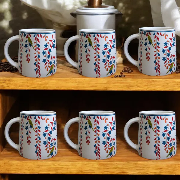 Madarks_Set_of_6_Floral_Ceramic_Coffee_Mugs_-_Elegant_&_Durable_Drinkware,_Capacity:_300_ML
