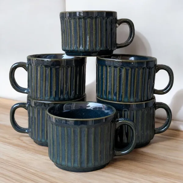 Madarks_Stone_Blue_Ribbed_Ceramic_Tea_Cups_–_Set_of_6_(120_ml)