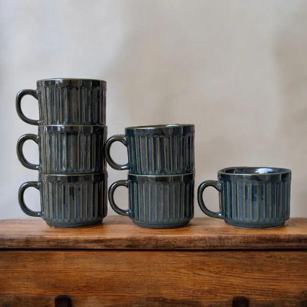 Madarks_Stone_Blue_Ribbed_Ceramic_Tea_Cups_–_Set_of_6_(120_ml)