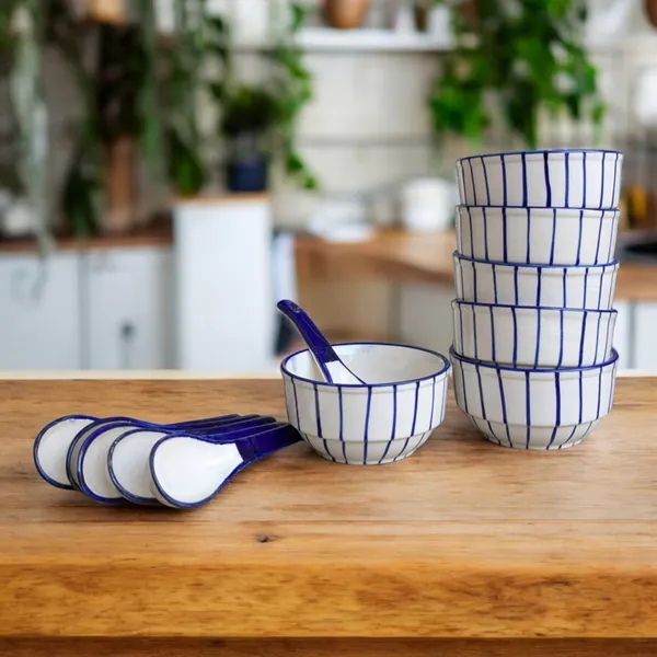 Madarks_Striped_Ceramic_Soup_Bowl_Set_with_Matching_Spoons_�_Set_of_6