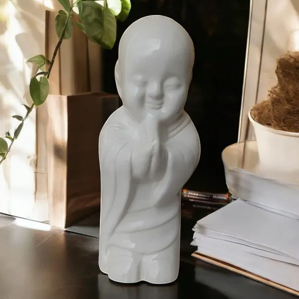 Madarks_White_Ceramic_Baby_Monk_Idol_–_30_cm_|_Decorative_Buddha_Statue_for_Home,_Office_&_Meditation_Corners_|_Handcrafted_Figurine_|_Peaceful_Praying_Monk