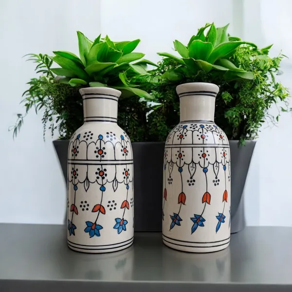 Madarks__Ceramic_Vase_|_Centre_Table_Decoration_Piece_|_Home_Decor_Showpiece_|_For_Home_and_Living_Room_Decor_-_Hand_Painted_Motif_Vase_-_19.5cm_Height_-_Pack_of_2