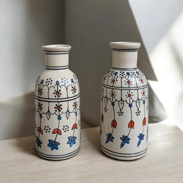 Madarks__Ceramic_Vase_|_Centre_Table_Decoration_Piece_|_Home_Decor_Showpiece_|_For_Home_and_Living_Room_Decor_-_Hand_Painted_Motif_Vase_-_19.5cm_Height_-_Pack_of_2